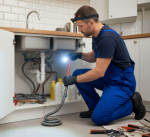 idraulico che sgorga uno scarico